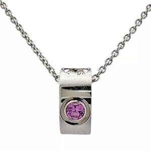 LOUIS VUITTON Necklace K18 white gold Pink sapphire Pandantif Ann Platt used